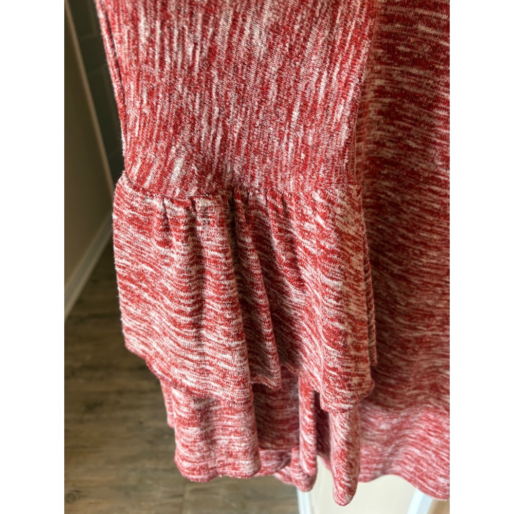 Umgee USA Red Space Dye Tiered Bell Sleeve Knit Top Large - Picture 4 of 5